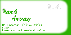 mark arvay business card